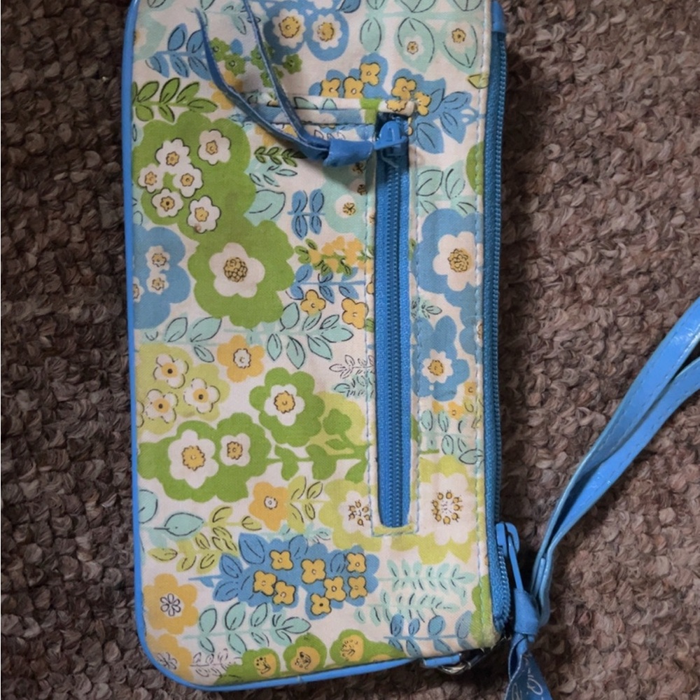 Vera Bradley Floral Clutch in Blue and Yellow